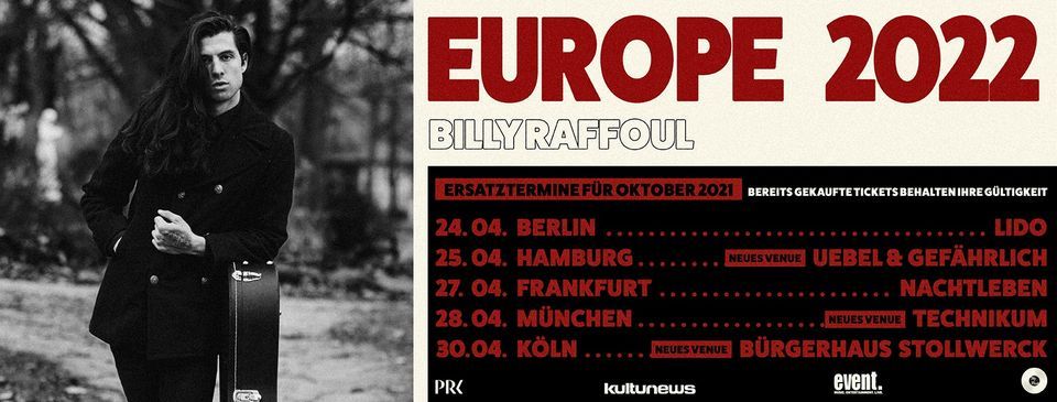 Billy Raffoul \/\/ Hamburg (Neue Venue!) (3. Neuer Termin)