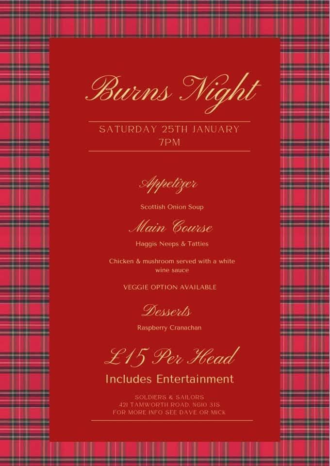 Burns Night supper and Disco