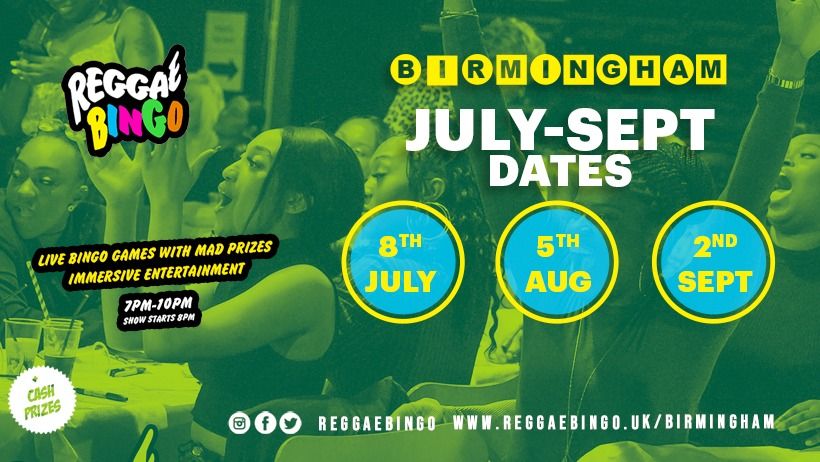 REGGAE BINGO - Birmingham Dates JULY - SEPT 2022