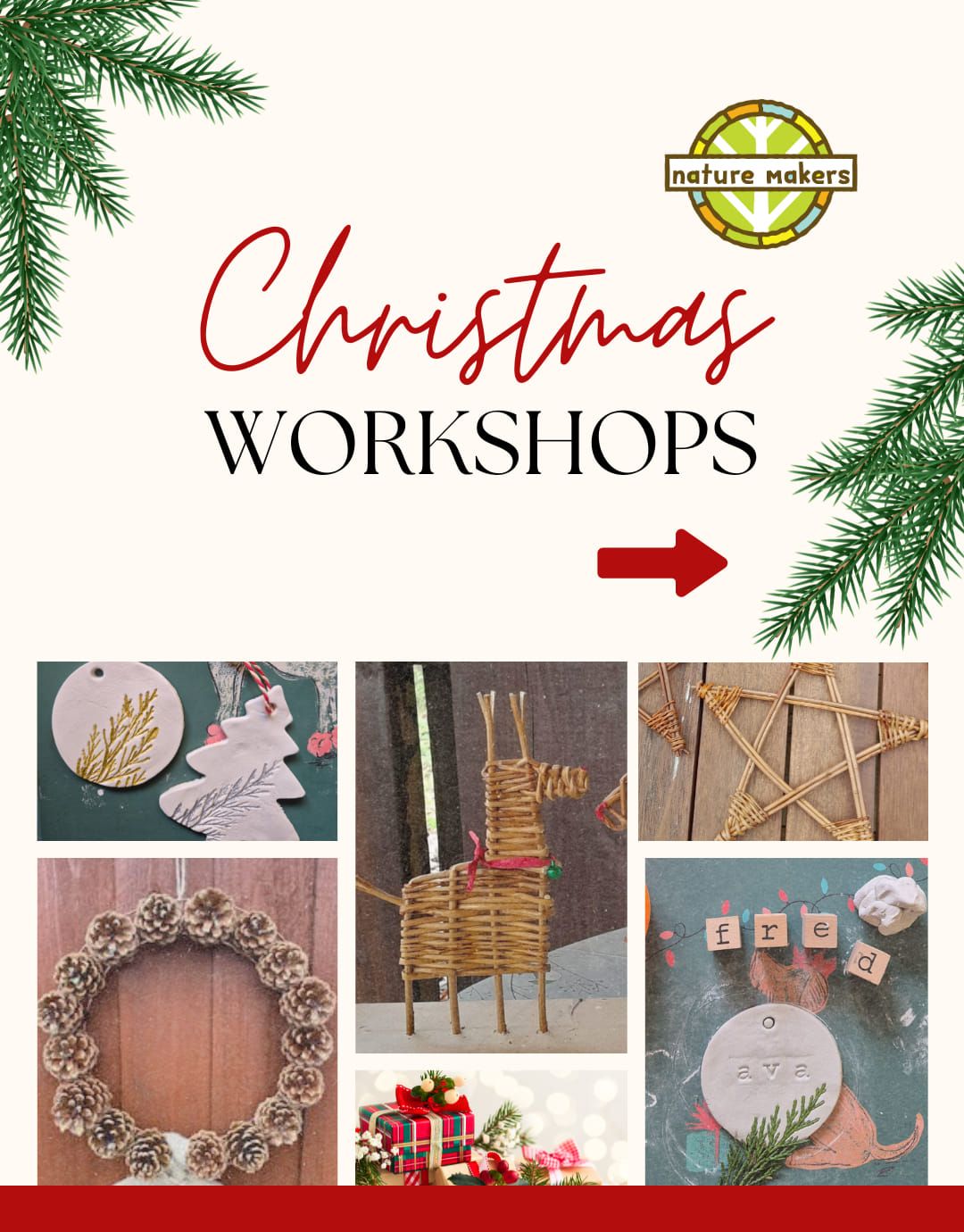 Christmas Pine Cone Wreath Making