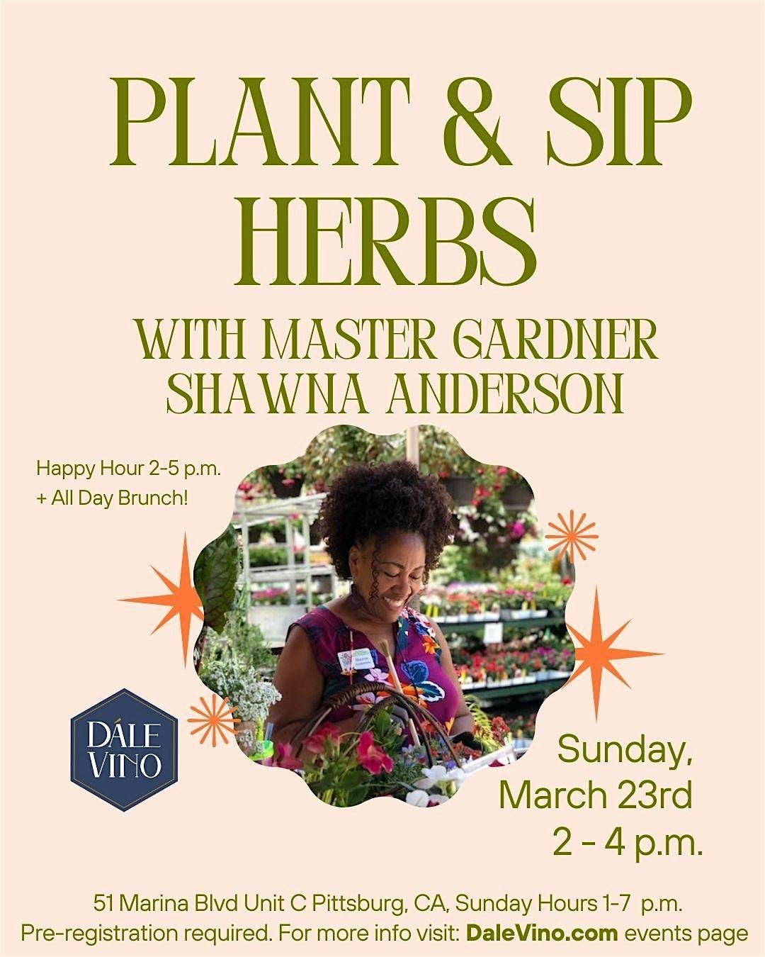 PLANT AND SIP WITH HERBS W\/MASTER GARDENER SHAWNA ANDERSON