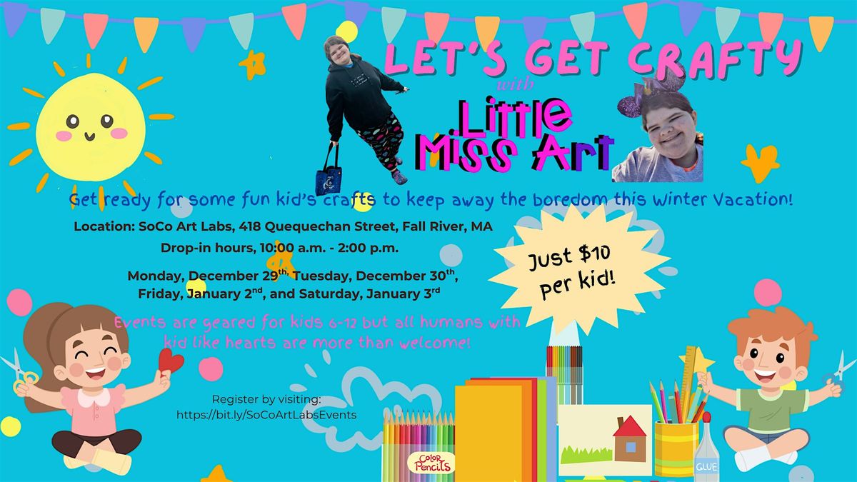 Winter Break Art Sessions with Little Miss Art at SoCo Art Labs