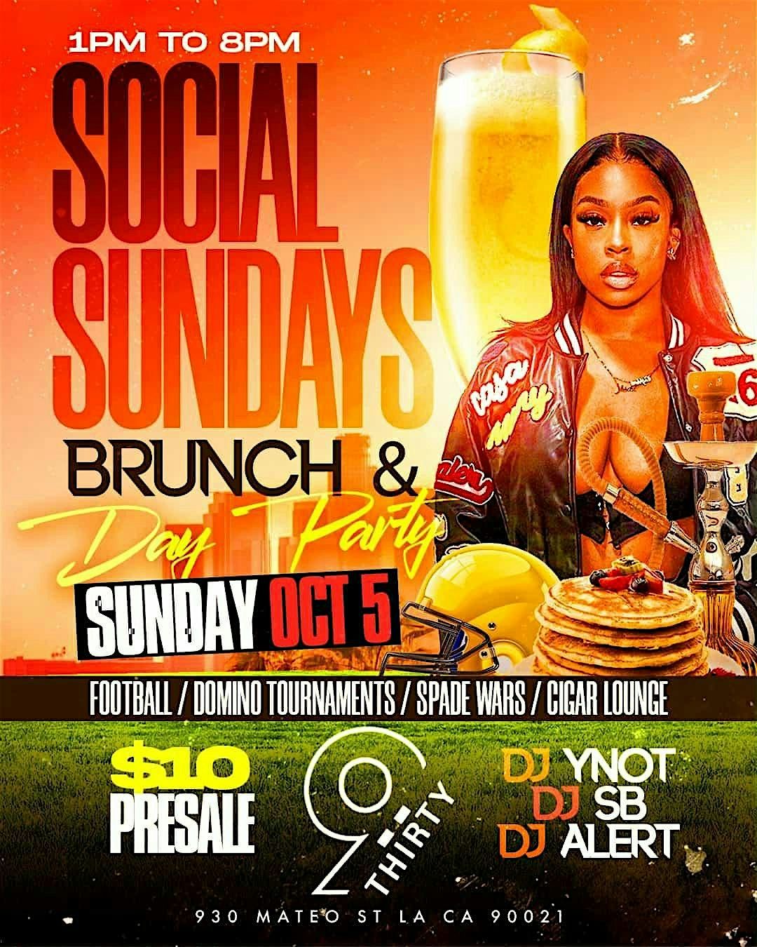 SOCIAL SUNDAYS BRUNCH AND DAY PARTY