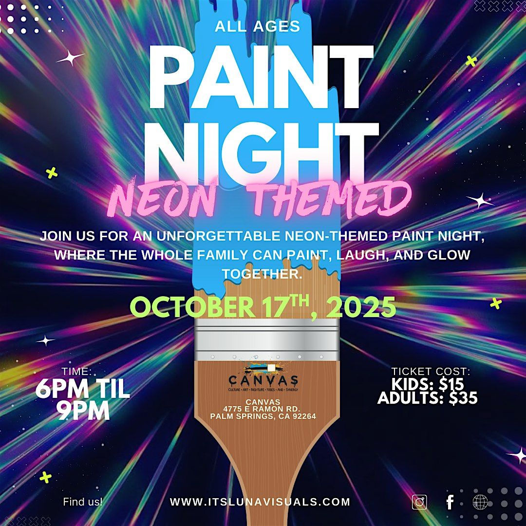 Paint Night Neon Themed  (All Ages) - Palm Springs