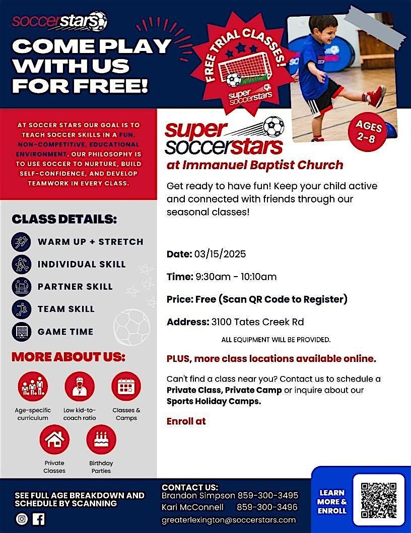 Free Soccer Class Ages 2-8!