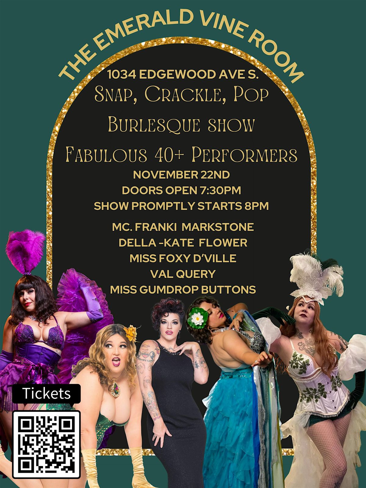 Snap, Crackle, Pop Burlesque Show Performers 40+