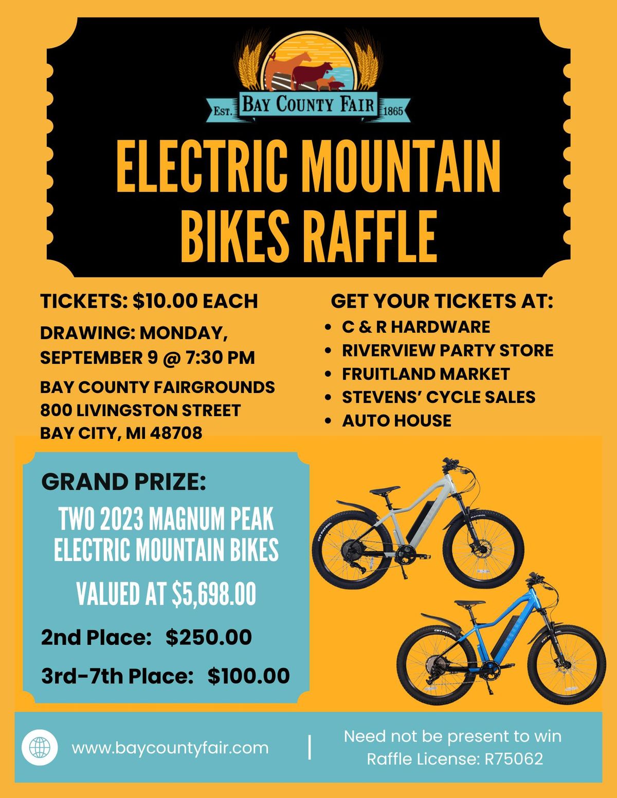 Bay County Fair & Youth Expo - Electric Mountain Bikes Raffle