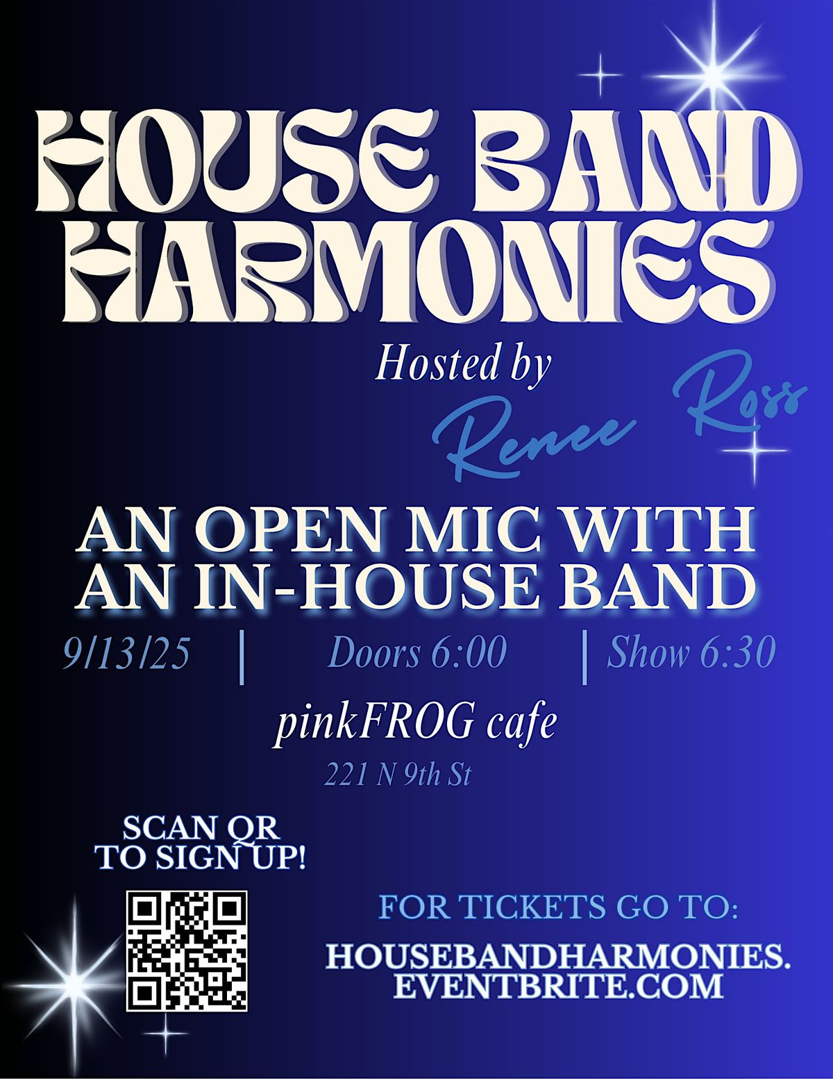 OPEN MIC NIGHT - House Band Harmonies - Open Mic With An In-House Band