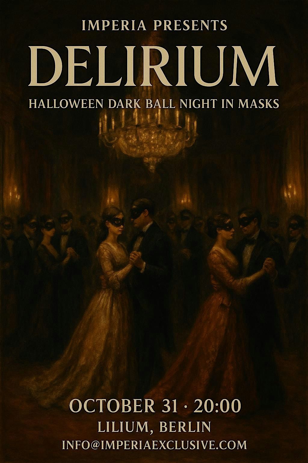 DELIRIUM - Halloween Dark Ball in Masks, Gala, Shows and More
