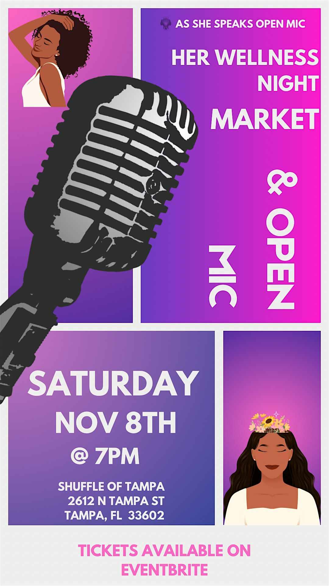 Her Wellness Market & Open Mic (As She Speaks Open Mic)