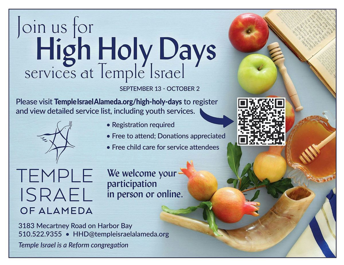 High Holy Days at Temple Israel (Alameda, Free)