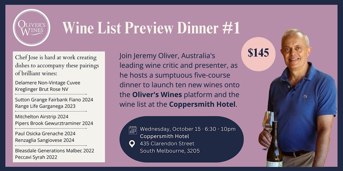 Wine List Preview Dinner #1