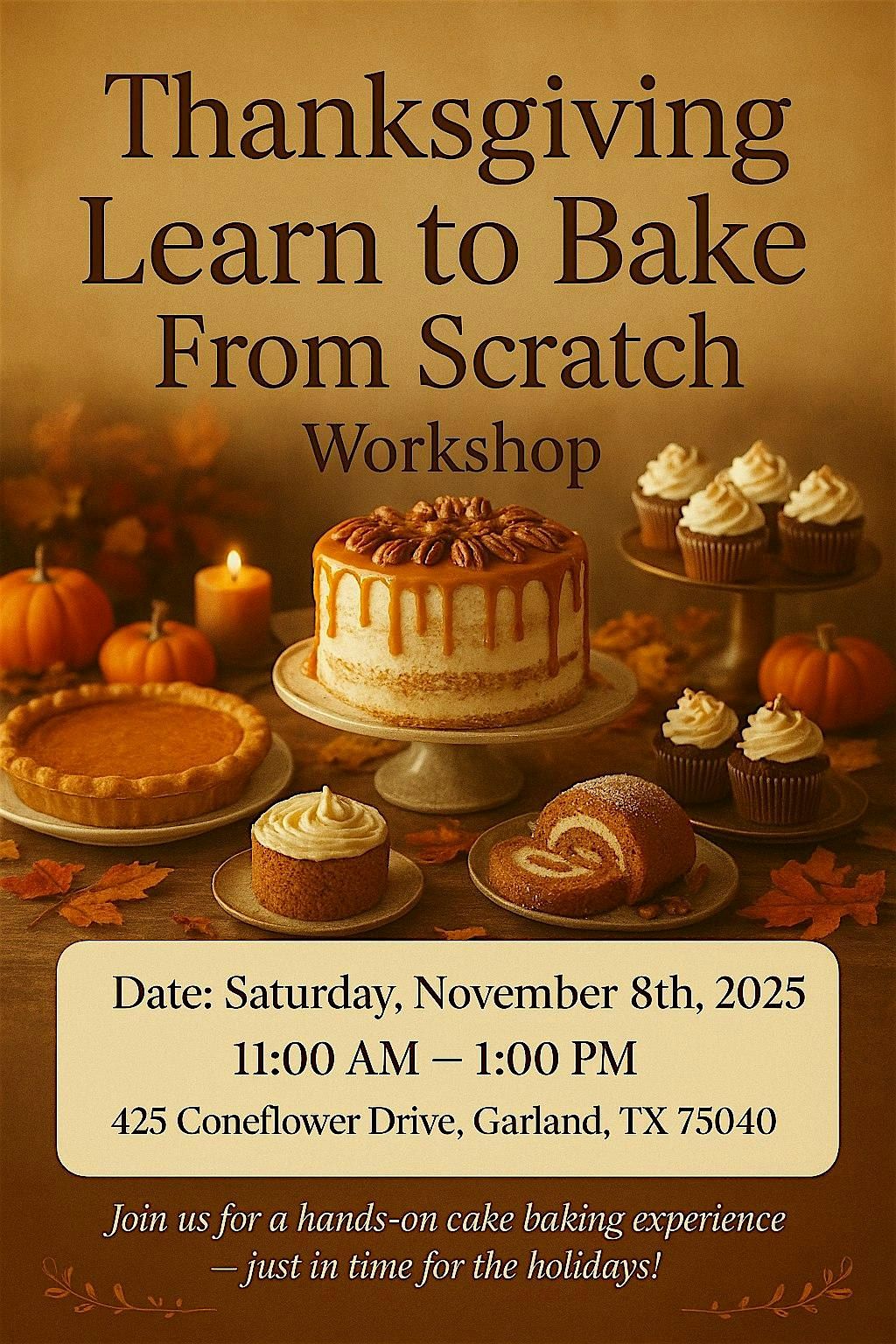 Thanksgiving Cake Baking Workshop