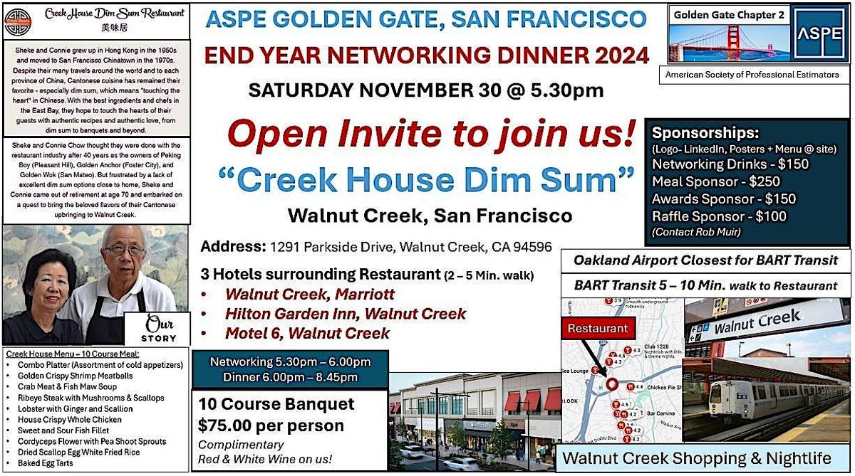 ASPE Golden Gate End Year Networking Dinner - All Welcome!