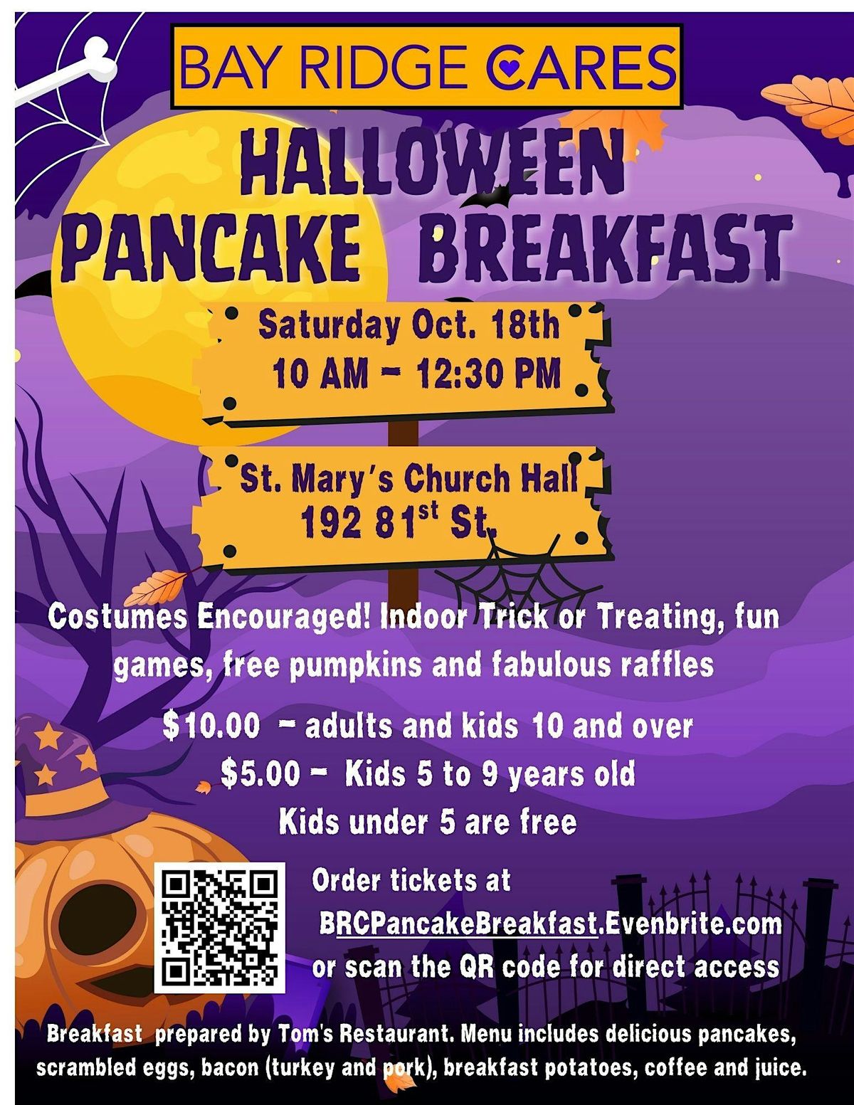 Bay Ridge Cares Halloween Pancake Breakfast