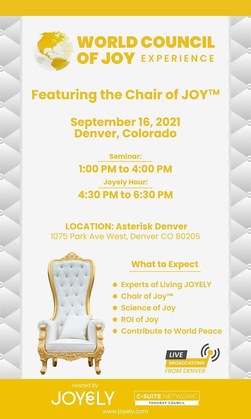 Denver - September 16- The World Council of Joy Presenting!