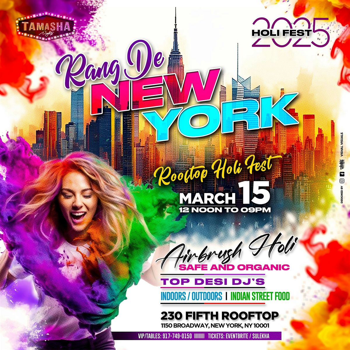 RANG DE NEW YORK- HOLI FEST 2025 @230 FIFTH ROOFTOP BAR