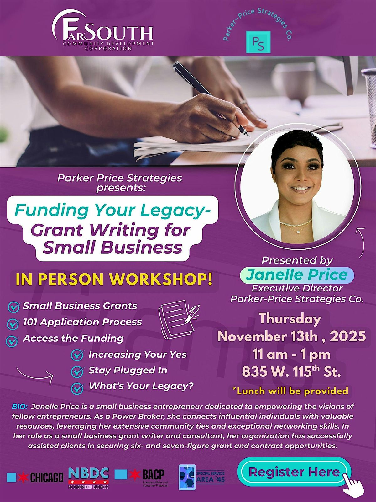 Funding Your Legacy- Grant Writing for Small Business Workshop