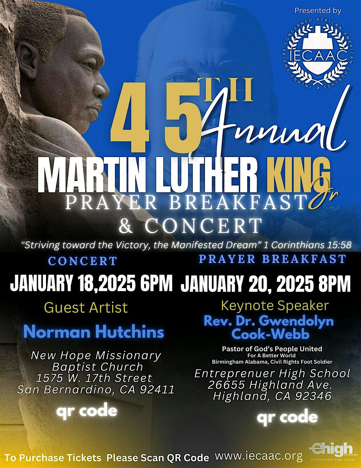 45th Annual Martin Luther King Jr. Breakfast & Concert ft. Norman Hutchins