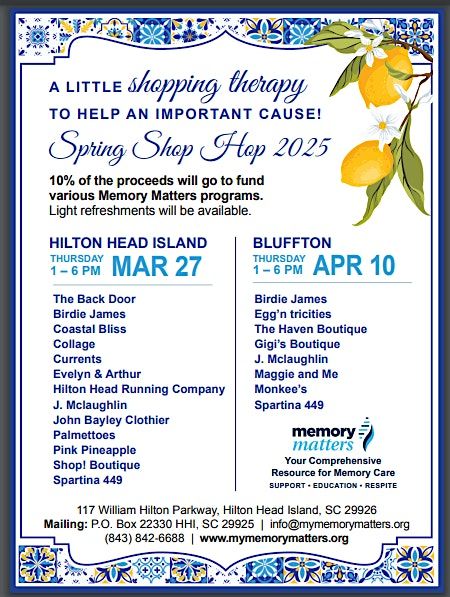 Bluffton Spring Shop Hop -  For A Cause!