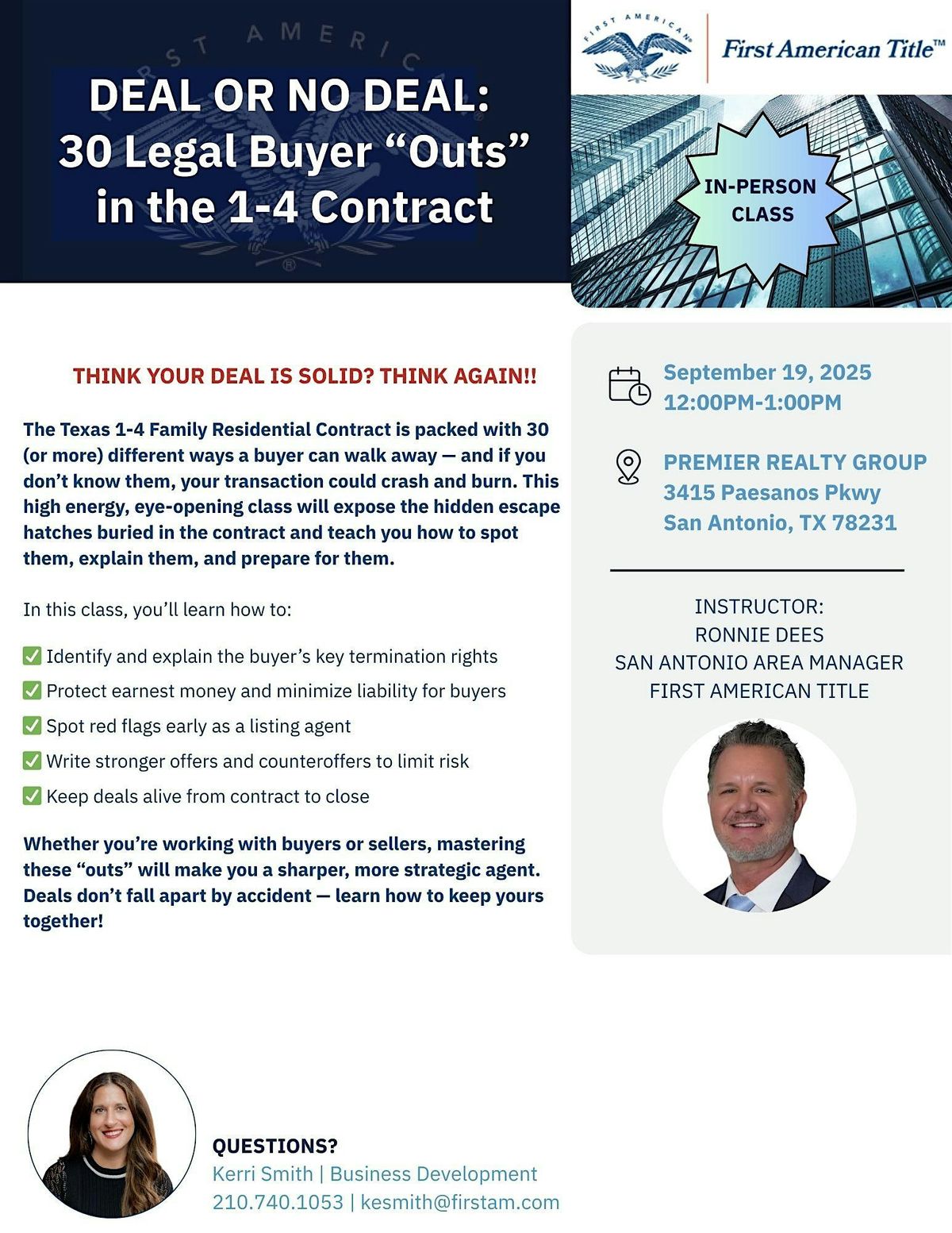 Deal or No Deal: 30 legal buyer "Outs" in the 1-4 Contract