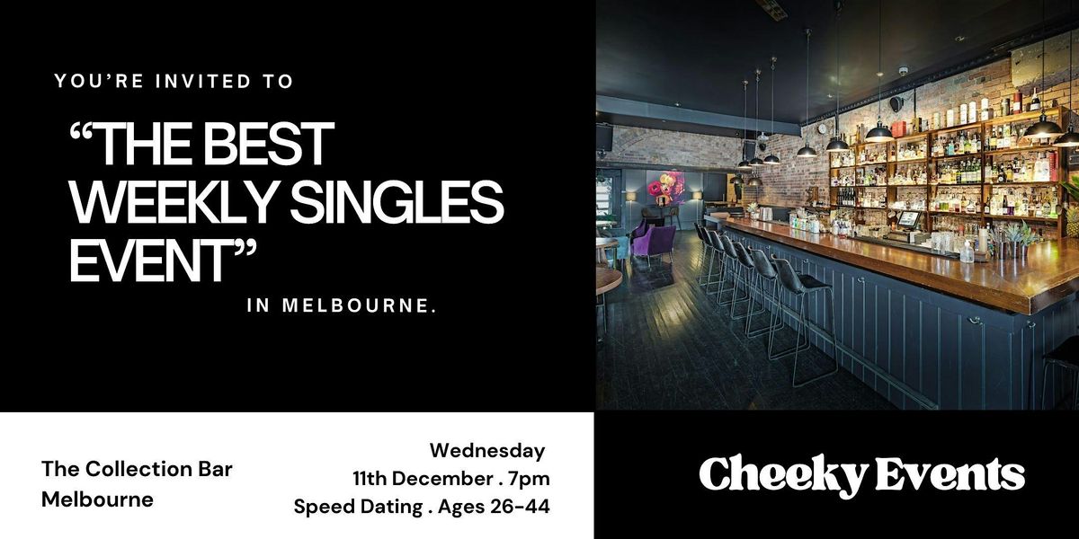 Melbourne speed dating for ages 26-44 by Cheeky Events Australia.