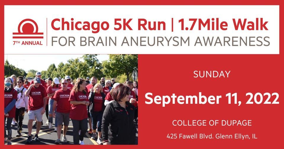 7th Annual Chicago 5k Run | 1.7 Mile Walk For Brain Aneurysm Awareness