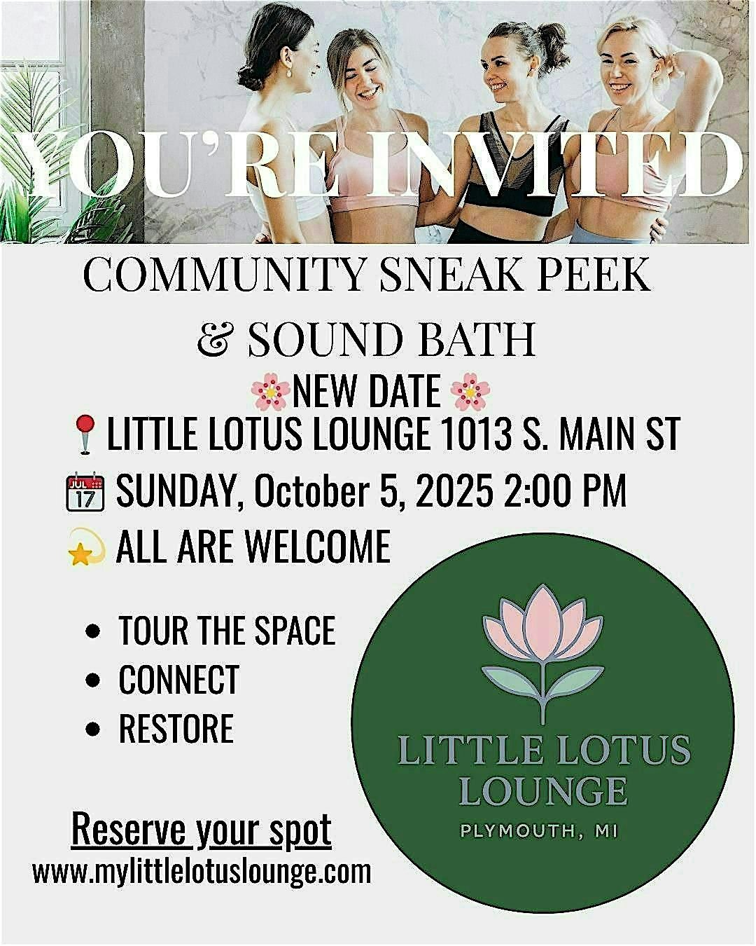 Little Lotus Lounge invites YOU! Sound Bath and Community Sneak Peek