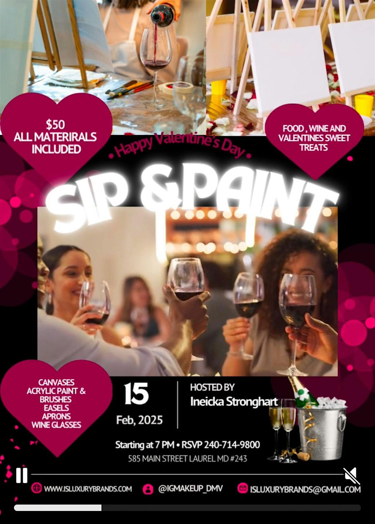 Valentine day Sip & Print