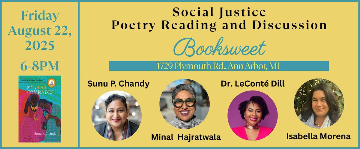 8\/22: Social Justice Poetry Reading and Disussion at Booksweet