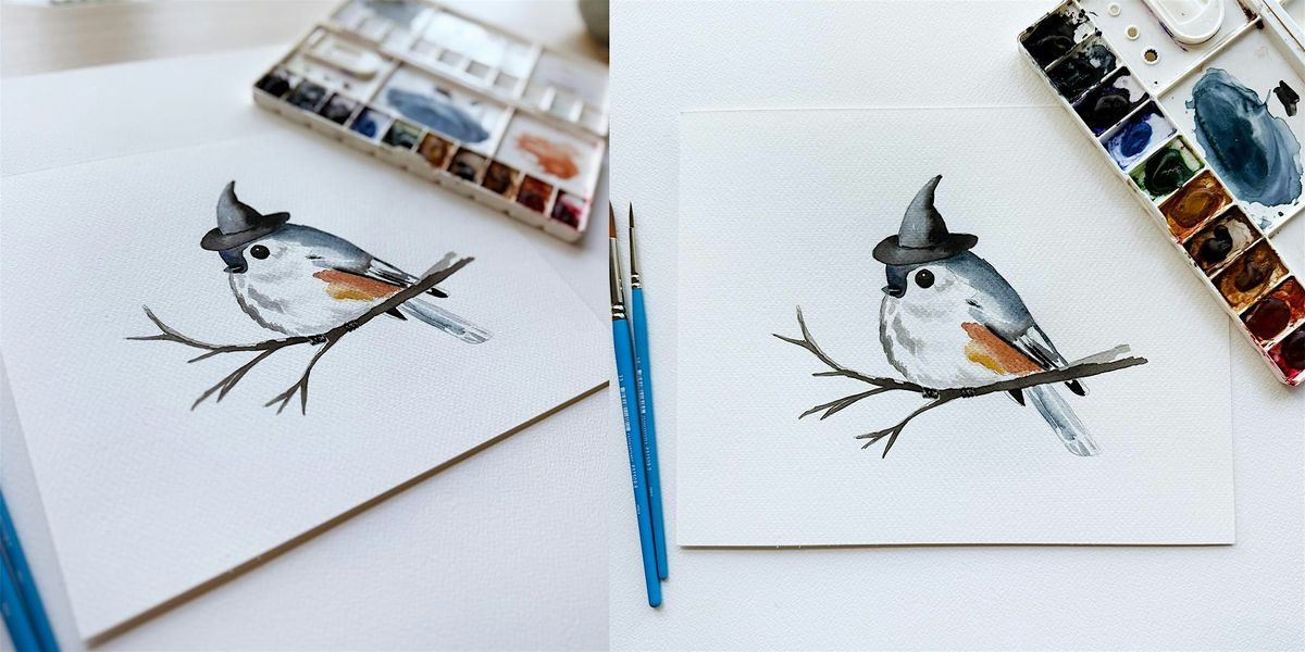 Watercolor Witchy Bird Painting Class