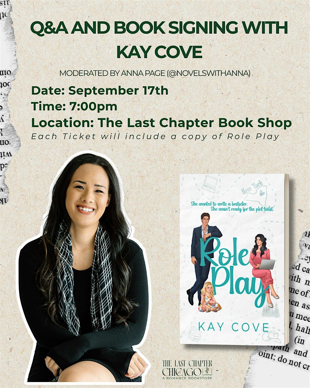 Q&A and book signing with Kay Cove