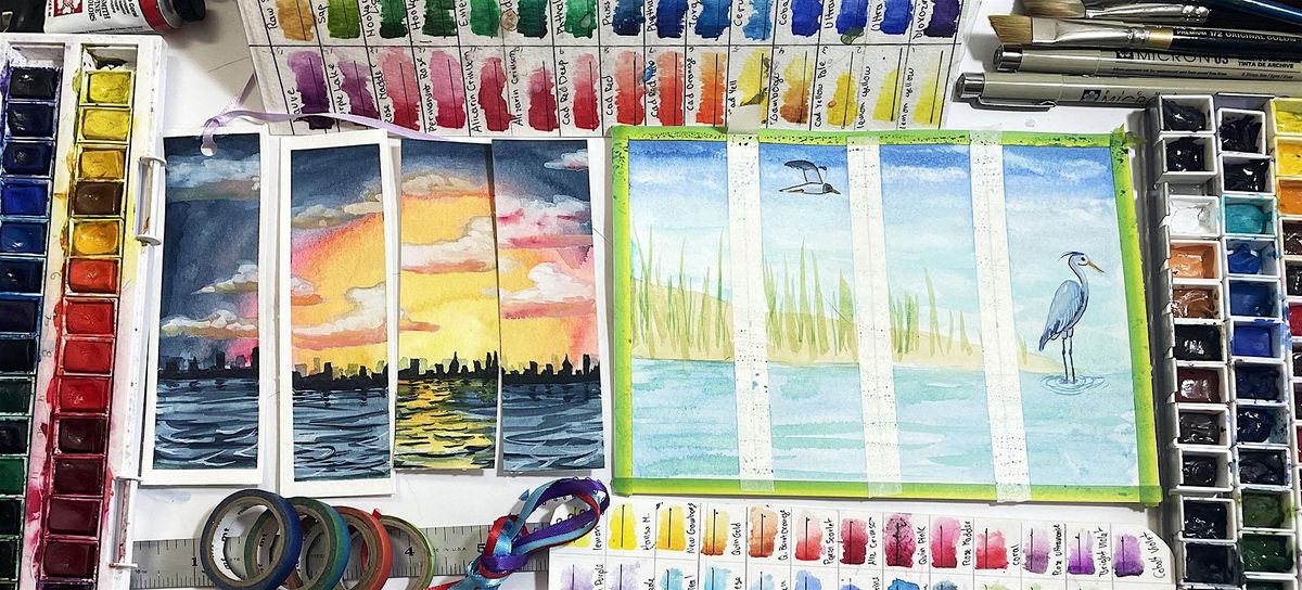 Hunters Point Park Inspired Watercolor Bookmarks