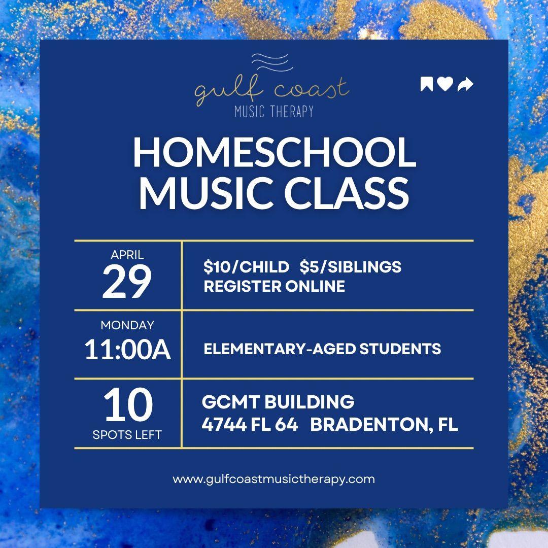 Homeschool Music Class (April 29 @ 11A)