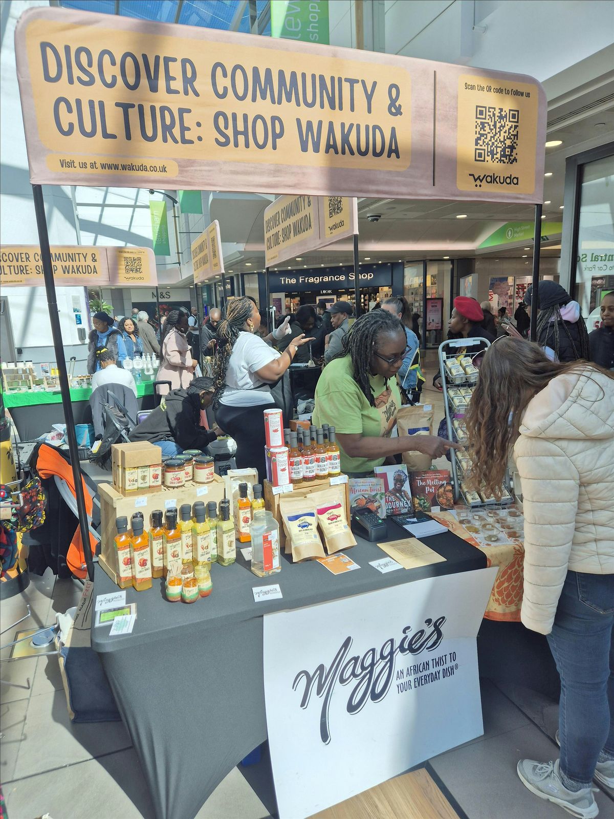 Wakuda's  African Caribbean pop-up market - Lewisham Shopping Centre
