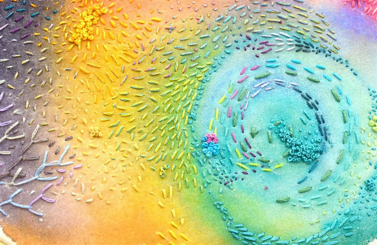 Watercolour and Embroidery