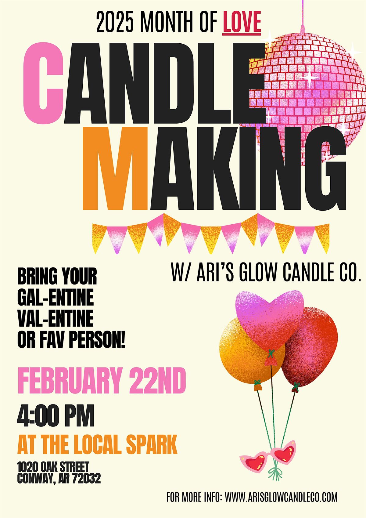 Month of Love Candle Making Class!