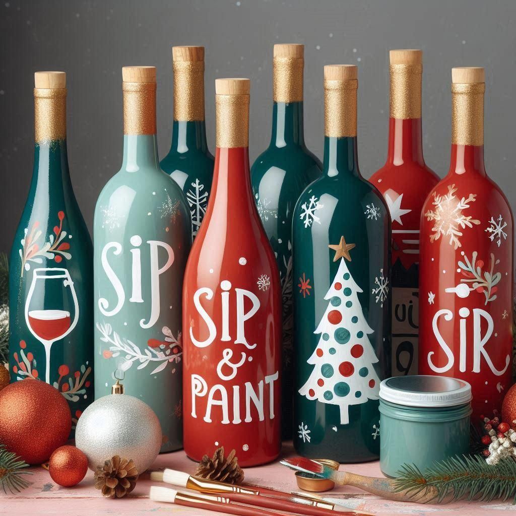 Wine Bottle Painting