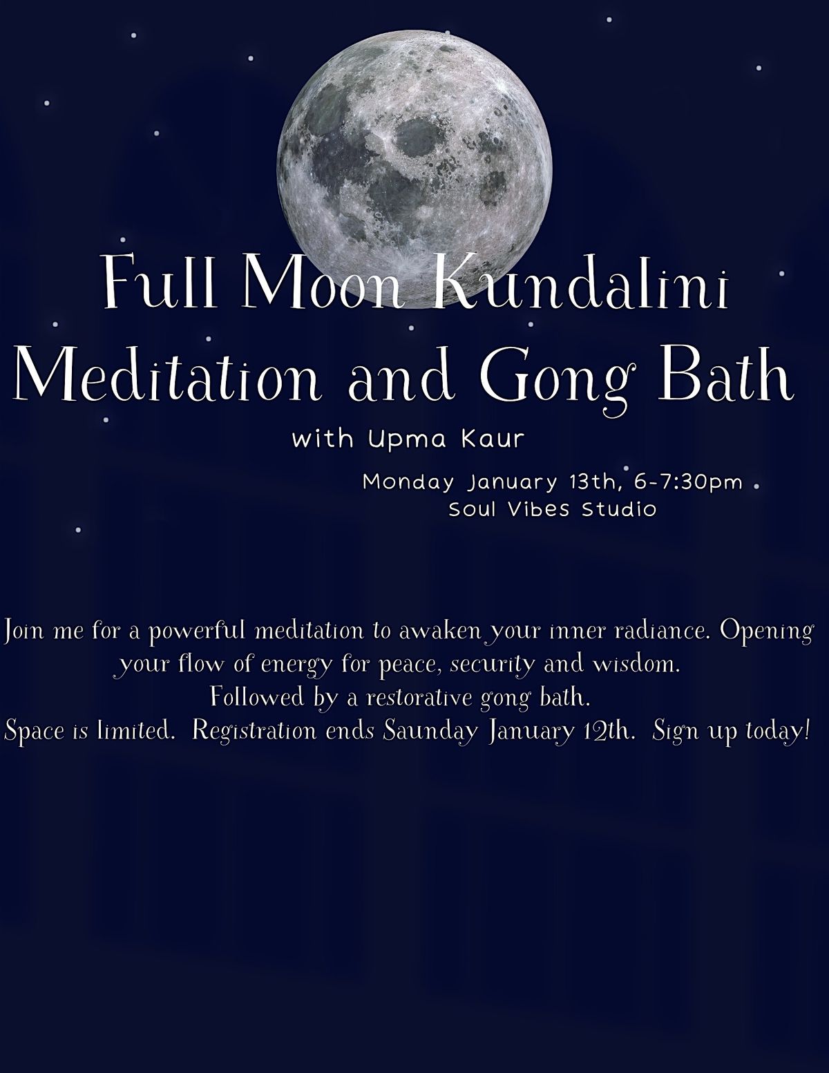 Full Moon Kundalini Meditation and Gong Bath