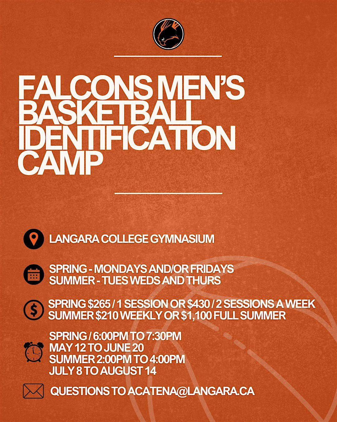 Langara Falcons Men's Basketball ID Camp December 2025