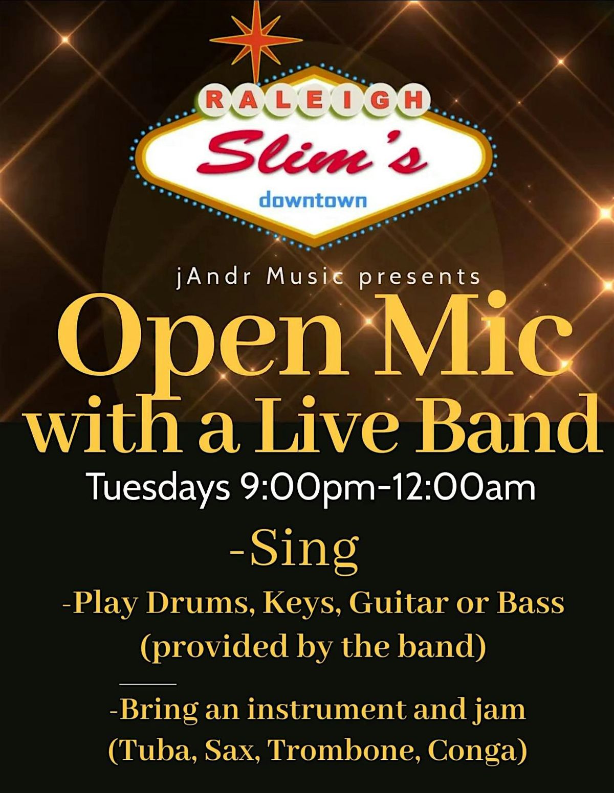 Tuesday Open Mic at Slim's!