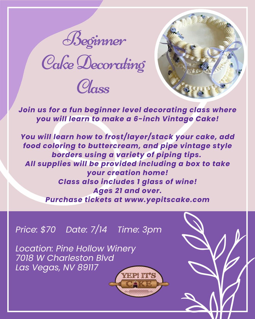 Beginner Cake Decorating Class