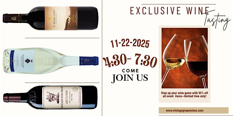 Elegance of Marchesi Antinori & Stags' Leap\u2013 Exclusive Tasting Event