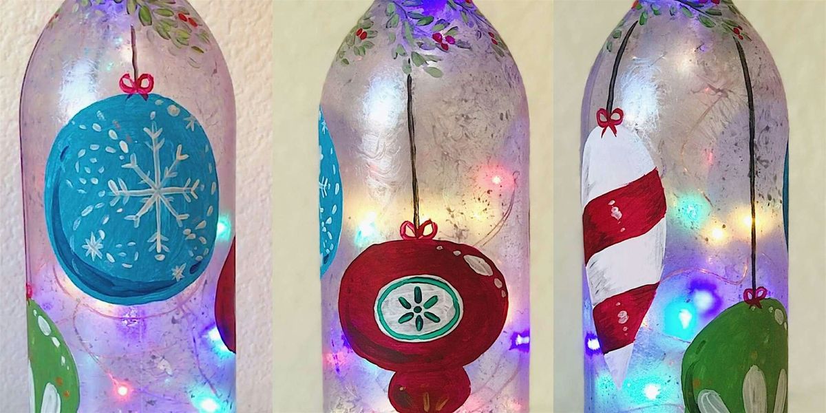 Frosty Ornament Wine Bottle - Paint and Sip by Classpop!\u2122