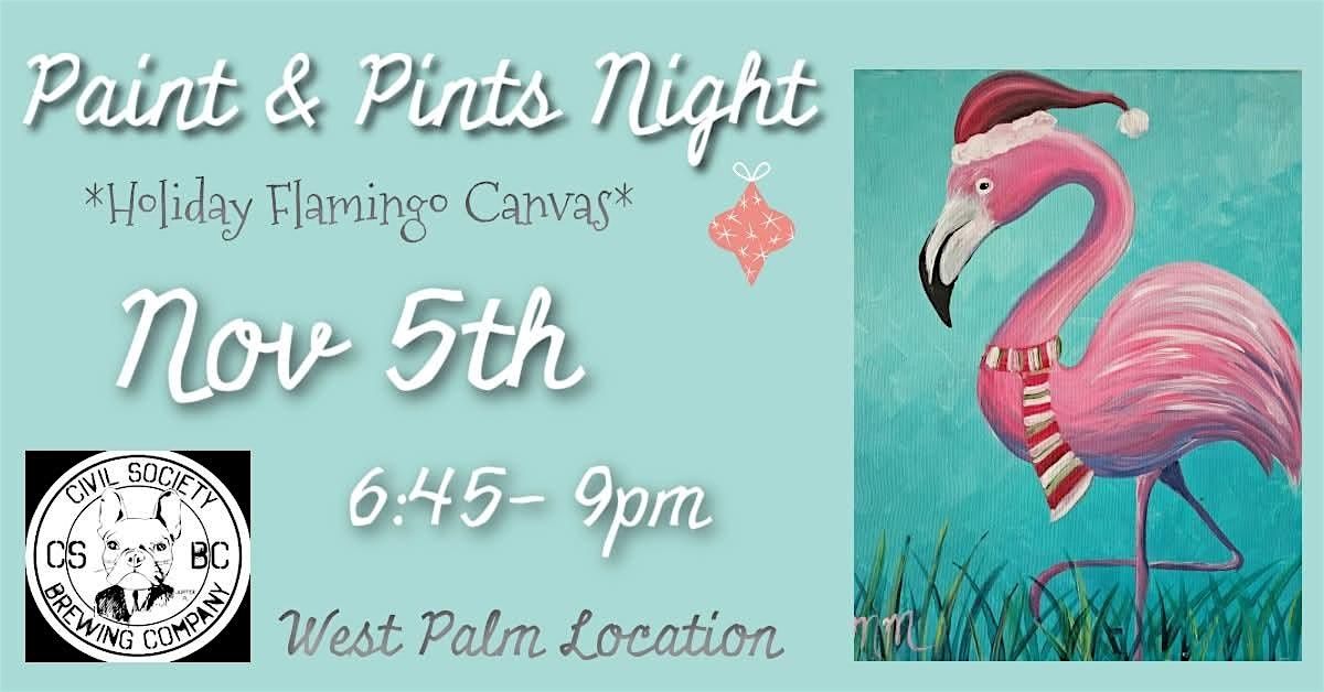 Holiday Flamingo Paint night