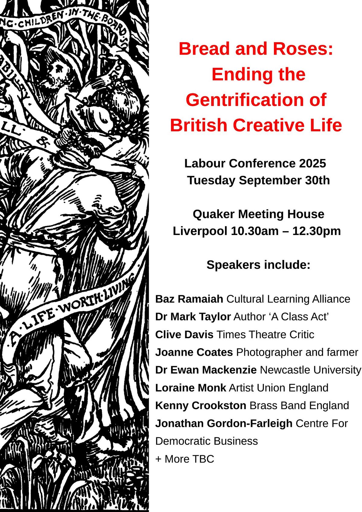 BREAD AND ROSES: STOPPING THE GENTRIFICATION OF BRITISH CREATIVE LIFE