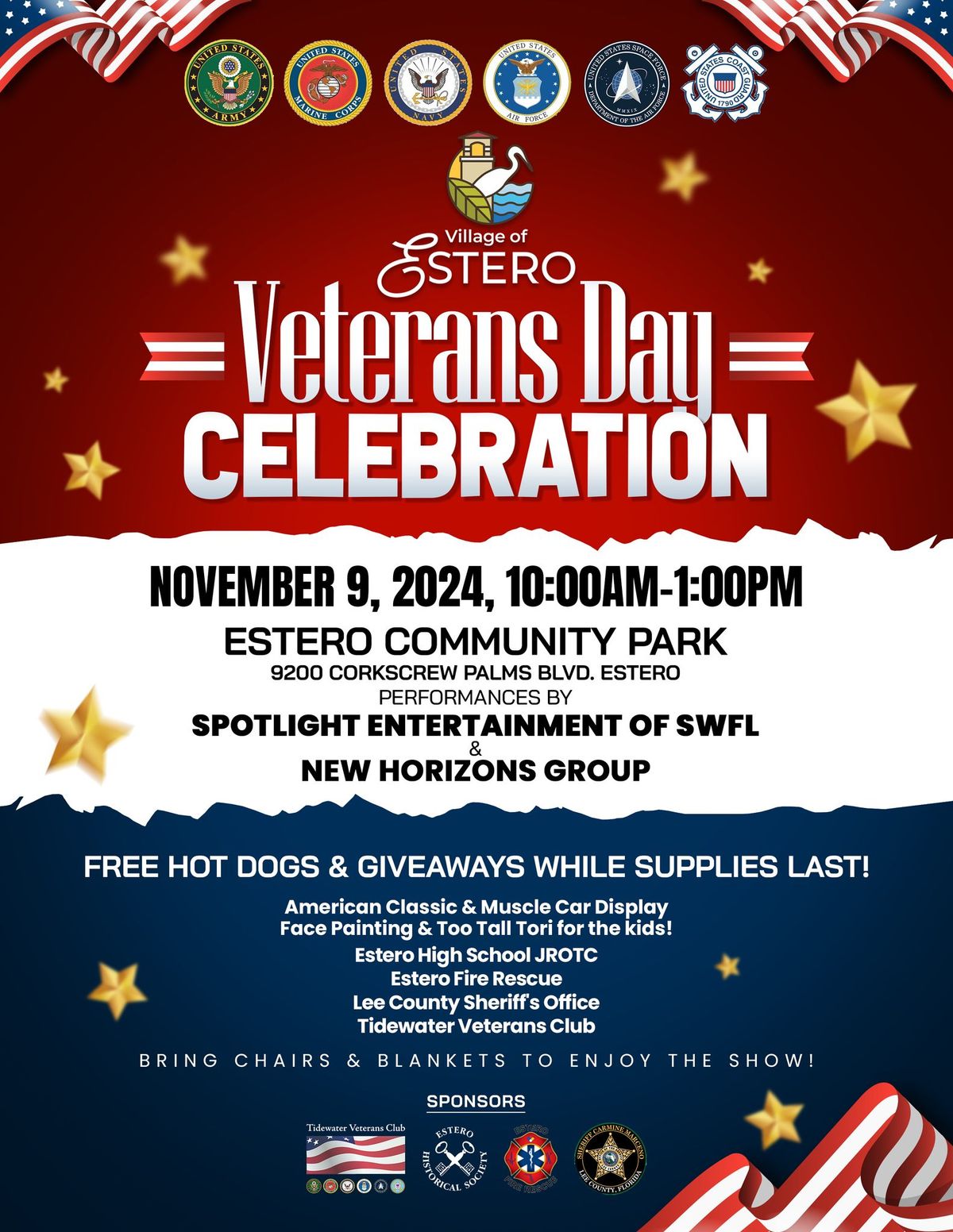 Estero Veterans Day event at the park November 9