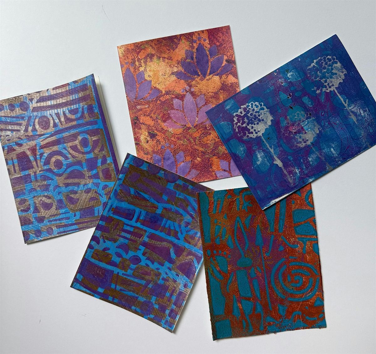 Make your own greeting cards with Gelli printing basics class