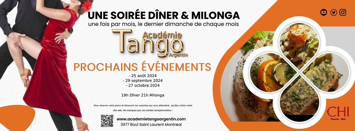 D\u00eener & Milonga \u00e0 l'Acad\u00e9mie de Tango Argentin : Une Soir\u00e9e d'Art et de Passion