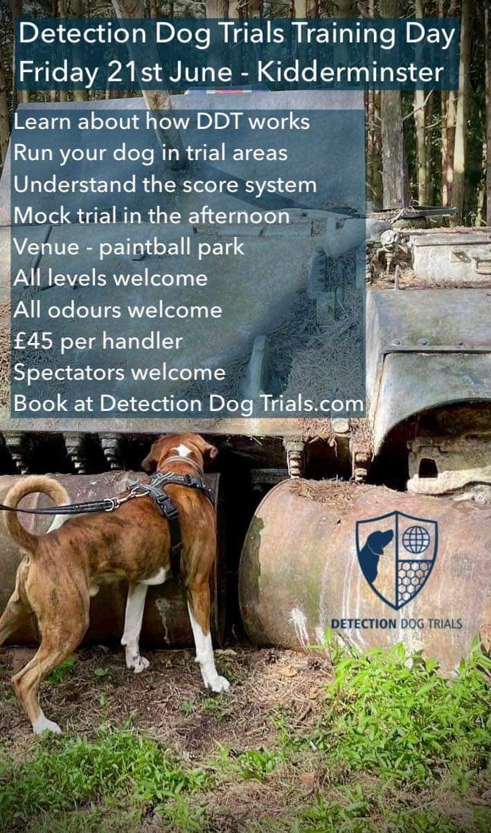 Detection Dog Trial Taster Workshop - Kidderminster, DY10